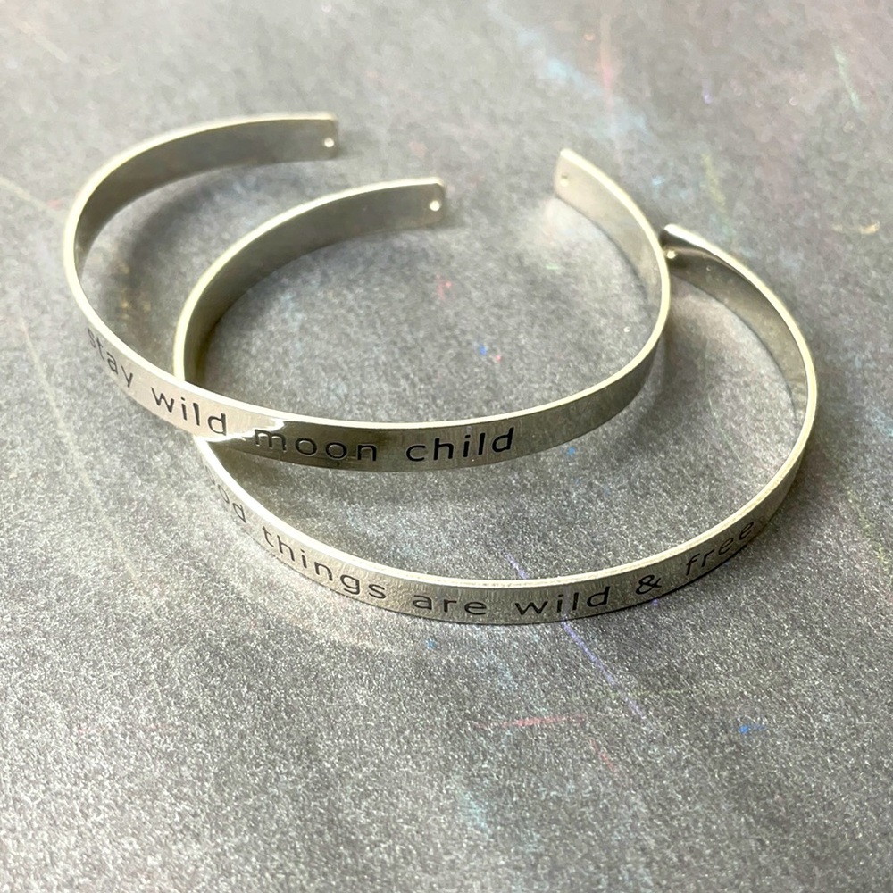 Silver Bracelets with sayings